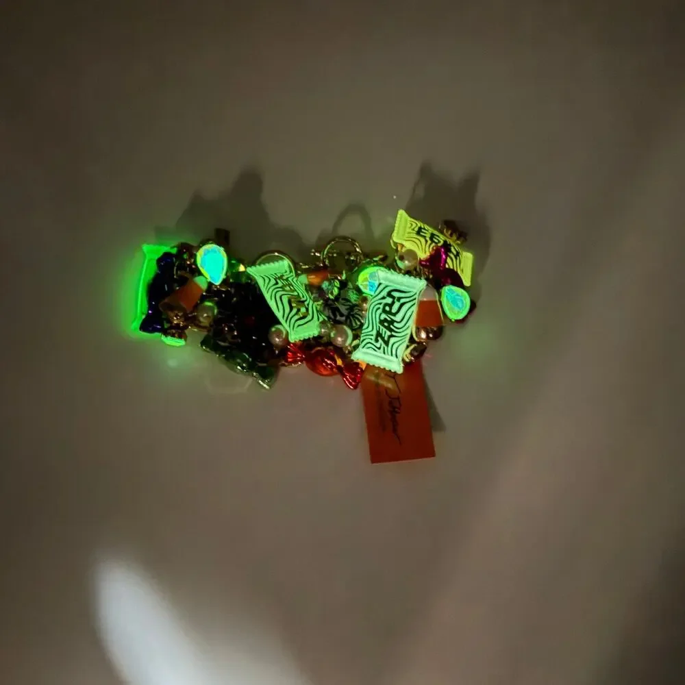 Betsey Johnson Halloween Candy Statement Bracelet Glow In The Dark NEW
